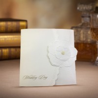 A116 WISHMADE Cheap White Laser Cut Flower paper Invitation card Wedding