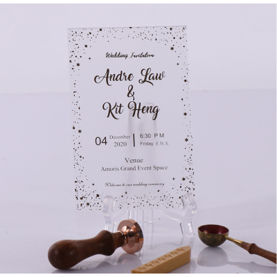 WISHMADE Factory High Quality Customzied Acrylic Wedding Invitation Card