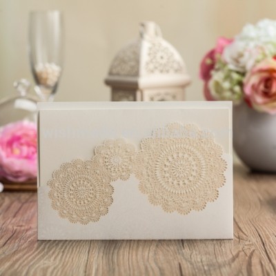 free printing wedding invitation card+white envelope+blank insert+seal PK825_WH