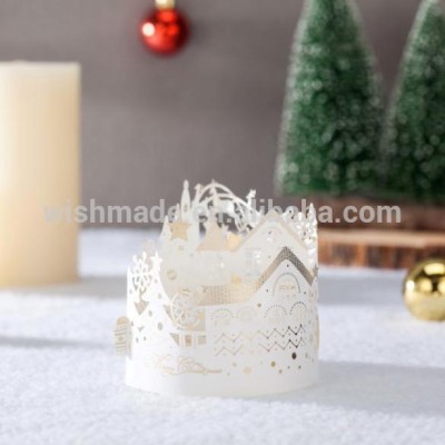 WISHMADE Laser Cut White Castle Christmas Greeting Card GX7107